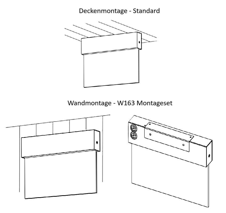 LED Rettungszeichenleuchte CRYSTAL II | Autotest 3h | Stahl-Gehäuse (Versch. Farben) | Inkl. Piktogramm-Set | Decken-/Wandmontage