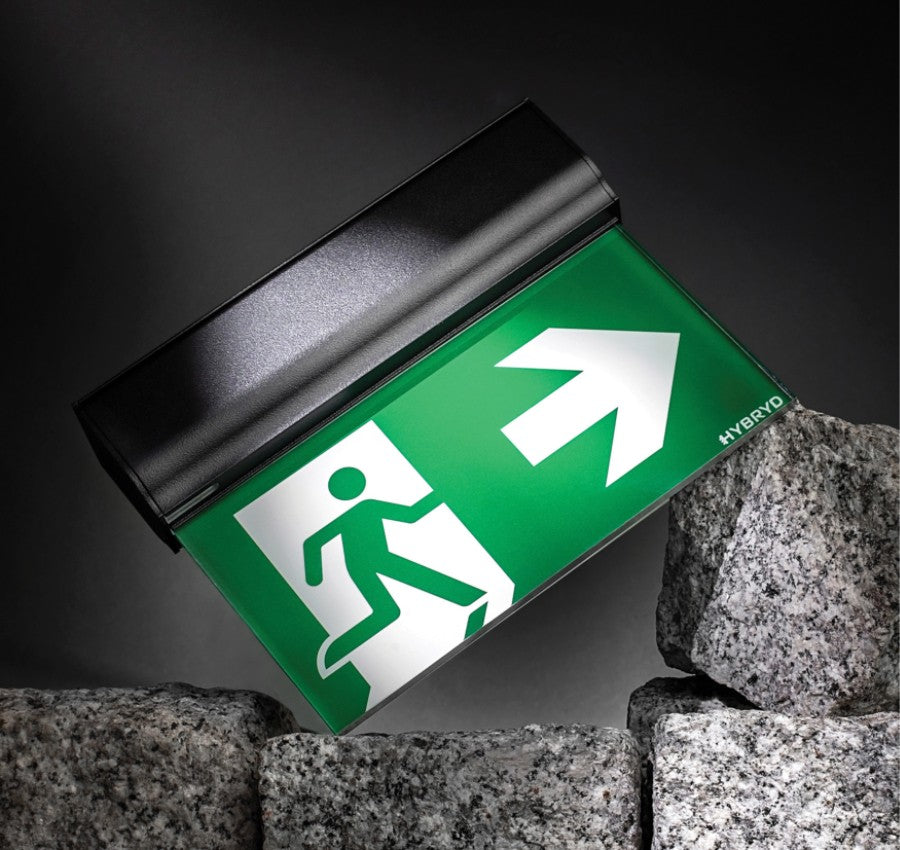 LED Rettungszeichenleuchte UTILIGHT | Zentralbatterie (230V) | Decken-/Wandmontage | Inkl. Piktogramm-Set | Versch. Farben