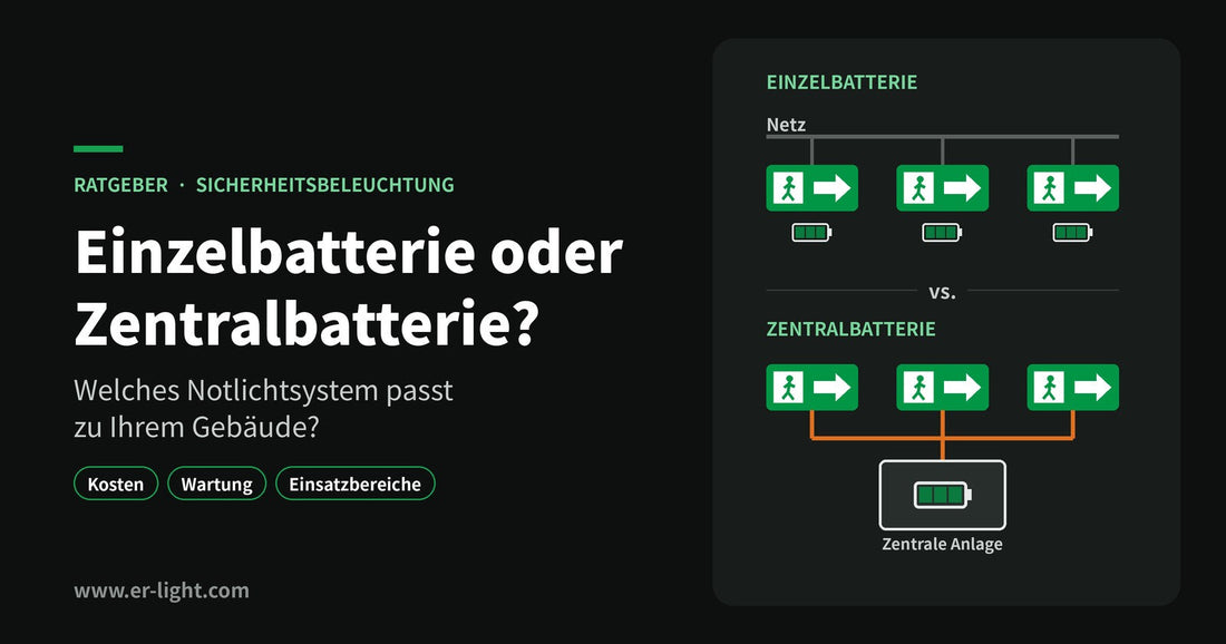 Einzelbatterie oder Zentralbatterie – Notlicht-Systeme im Vergleich